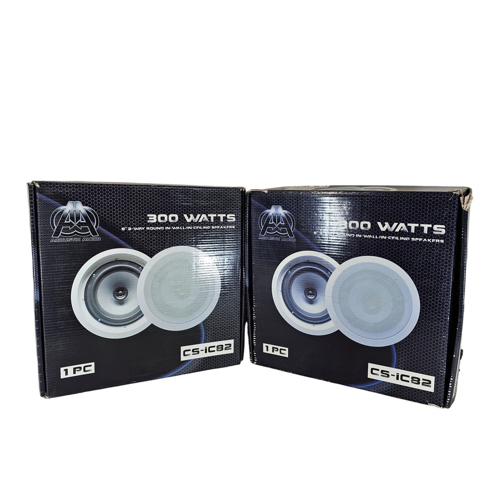 Acoustic‎ Audio CS-IC82 8" 2-Way 300 Watt In-Wall In-Ceiling Speakers Pair White